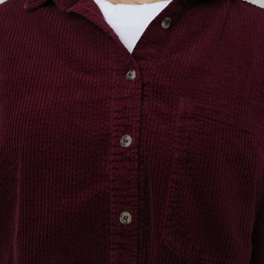 Deep Red Button Up - Picture 2 of 4